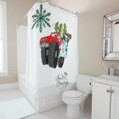 Seasons Greetings Shower Curtain Snowman Douchegordijn (In situ)