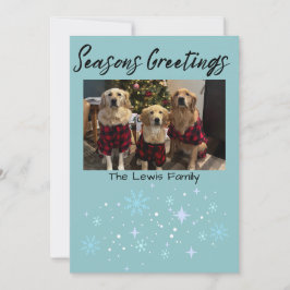Seasons Greetings Snowflake Photo Card Feestdagenkaart