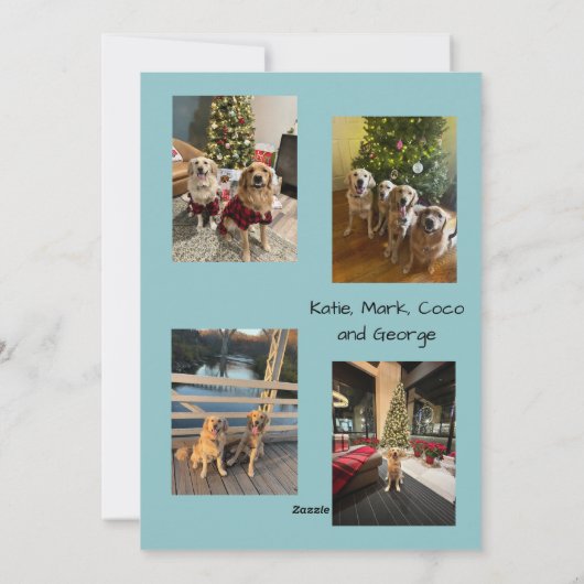 Seasons Greetings Snowflake Photo Card Feestdagenkaart (Achterkant)