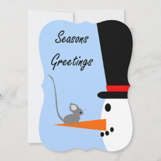 Seasons Greetings Snowman Feestdagenkaart