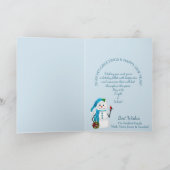 SEASON'S GREETINGS - SNOWMAN VIA WINDOW PANES FEESTDAGEN KAART (Binnen)