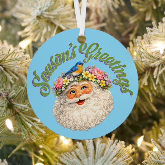 Season's Greetings - Spring Santa Metalen Ornament (Insitu)