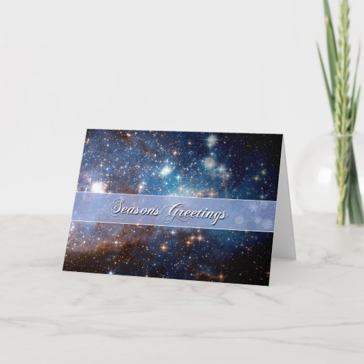 Season's Greetings Starry Night - Hubble Telescope Feestdagen Kaart (Voorkant)