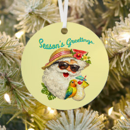 Season's Greetings - Summer Santa Metalen Ornament