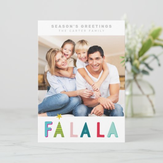 SEASON'S GREETINGS vakantiecitaat Falala typografi Feestdagenkaart (Staand voorkant)