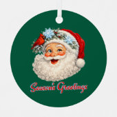 Season's Greetings - Winter Santa Metalen Ornament (Voorkant)