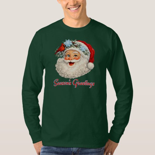 Season's Greetings - Winter Santa T-shirt (Voorkant)