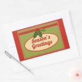  Season's Greetings with Holly Rechthoekige Sticker (Envelop)