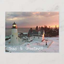 Seasons Greetings Xmas Lighthouse Feestdagenkaart