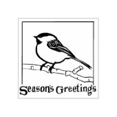 Season's Groeten Chickadee Stamp Rubberstempel (Afrduk)