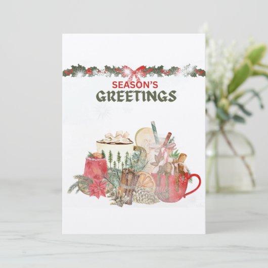 Season's Groeten Design Feestdagenkaart (Staand voorkant)
