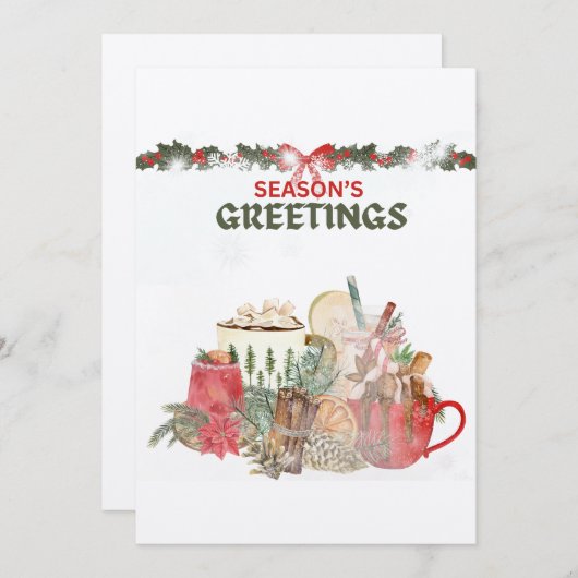 Season's Groeten Design Feestdagenkaart (Voorkant / Achterkant)