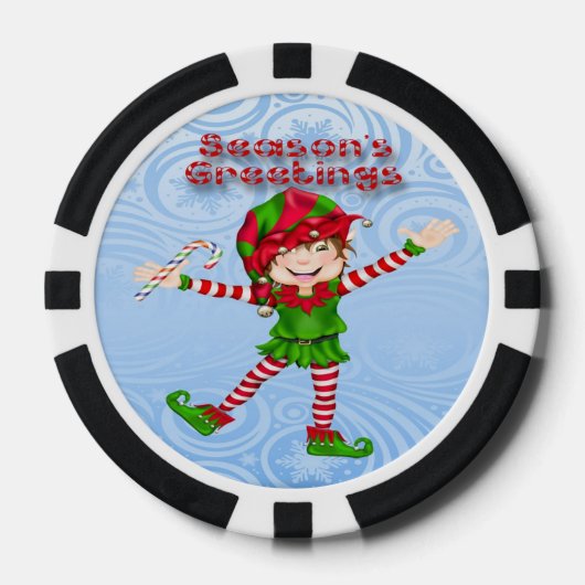 Season's Groeten Elf Poker Chips (Voorkant)