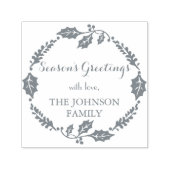 Season's Groeten Familienaam Kerststempel Zelfinktende Stempel (Design)