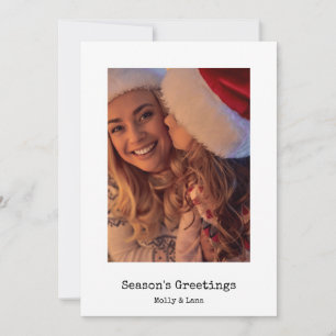 Season's Groeten Foto Typewriter Kerstmis Feestdagenkaart