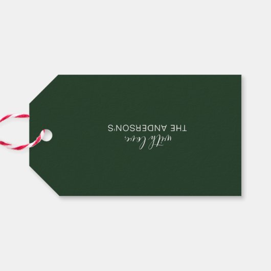 Season's Groeten Groen Wit Minimalist Cadeaulabel (Achterkant Horizontaal)