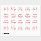 Season's Groeten Hand Lettered Script Kerstmis Ronde Sticker (Vel)