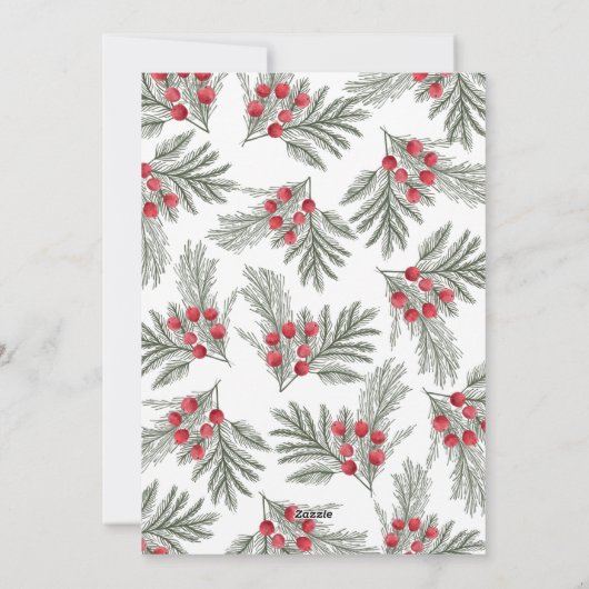 Season's Groeten Kerstmis krans Foto Feestdagenkaart (Achterkant)