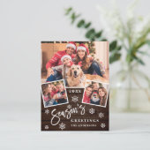 Season's Groeten Modern 3 PHOTO Collage Groet Briefkaart (Staand voorkant)