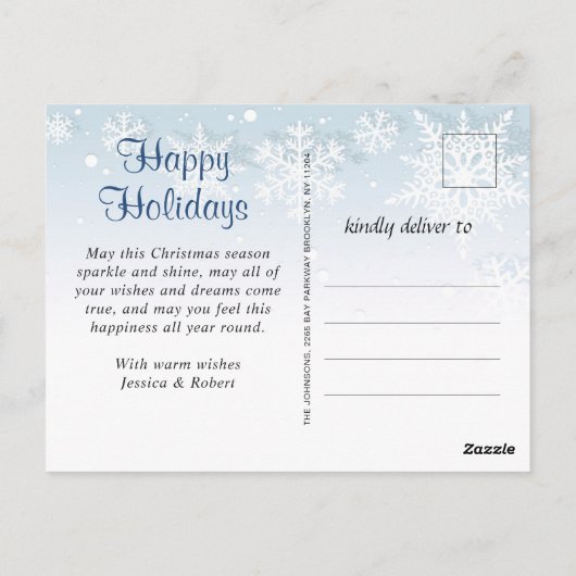 Season's Groeten Modern 3 PHOTO Collage Groet Briefkaart (Achterkant)