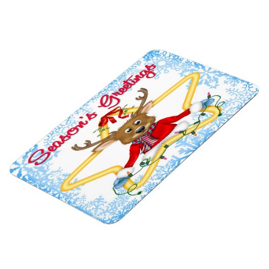 Season's Groeten Rendier Flex Magneten (Linkerzijde)