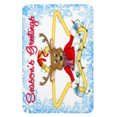 Season's Groeten Rendier Flex Magneten (Verticaal)