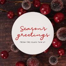 Season's Groeten rood en wit Minimalist