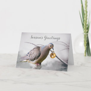 Season's Groeten Rouw Dove Ornament Feestdagen Kaart