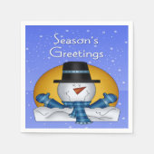 Season's Groeten Sneeuwman Papier Servetten Cockta (Voorkant)