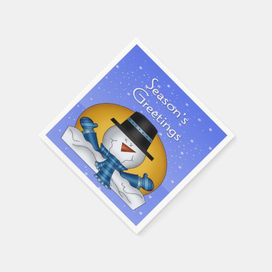 Season's Groeten Sneeuwman Papier Servetten Cockta (Hoek)