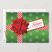 Season's Groeten Vakantie Kaart | Faux geschenkdoo (Voorkant / Achterkant)