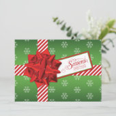 Season's Groeten Vakantie Kaart | Faux geschenkdoo (Staand voorkant)