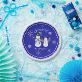 Season's Groeten Vakantie Party Sneeuwmannen Sneeu Papieren Bordje (Feest)