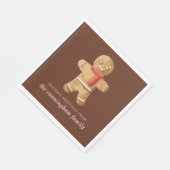 Season's Groeten Waterverf Gingerbread Man Servet (Hoek)