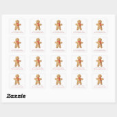 Season's Groeten Waterverf Gingerbread Man Vierkante Sticker (Vel)