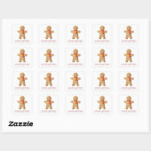 Season's Groeten Waterverf Gingerbread Man Vierkante Sticker (Vel)