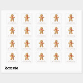 Season's Groeten Waterverf Gingerbread Man Vierkante Sticker (Vel)
