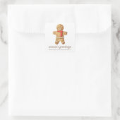Season's Groeten Waterverf Gingerbread Man Vierkante Sticker (Tas)