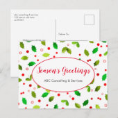 Season's Groeten Zakelijke Vakantie Briefkaarten (Voorkant / Achterkant)