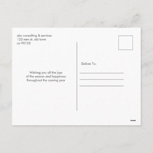 Season's Groeten Zakelijke Vakantie Briefkaarten (Achterkant)