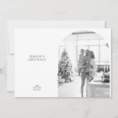Season's Groeten Zwart-wit Foto Kerstmis Feestdagenkaart (Voorkant)
