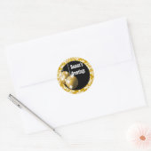 Season's Groetjes elegante vakantie PERSONALISEREN Ronde Sticker (Envelop)