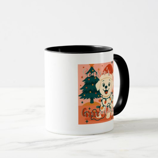 Season's Grrreetings! Cute & Funny Dog Mok (Voorkant rechts)
