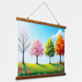 Seasons in Harmony – Four Trees Through the Year Hangend Wandkleed (Gebogen)