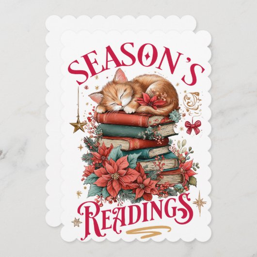 Season's Readings Cozy Kitten  Feestdagenkaart (Voorkant / Achterkant)