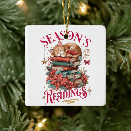 Season's Readings Cozy Kitten  Keramisch Ornament (Boom)