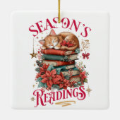 Season's Readings Cozy Kitten  Keramisch Ornament (Achterkant)
