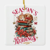 Season's Readings Cozy Kitten  Keramisch Ornament (Voorkant)