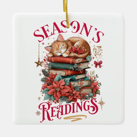 Season's Readings Cozy Kitten  Keramisch Ornament (Voorkant)