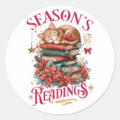 Season's Readings Cozy Kitten Ronde Sticker (Voorkant)